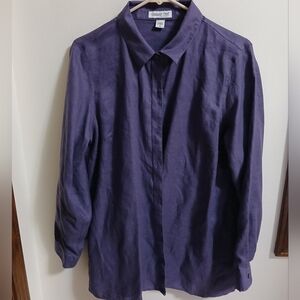 Coldwater Creek Men's Deep Purple Button Down Shirt